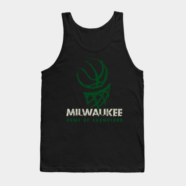 Vintage Milwaukee Wisconsin B-Ball Basketball Game Fans Tank Top by MintaApparel